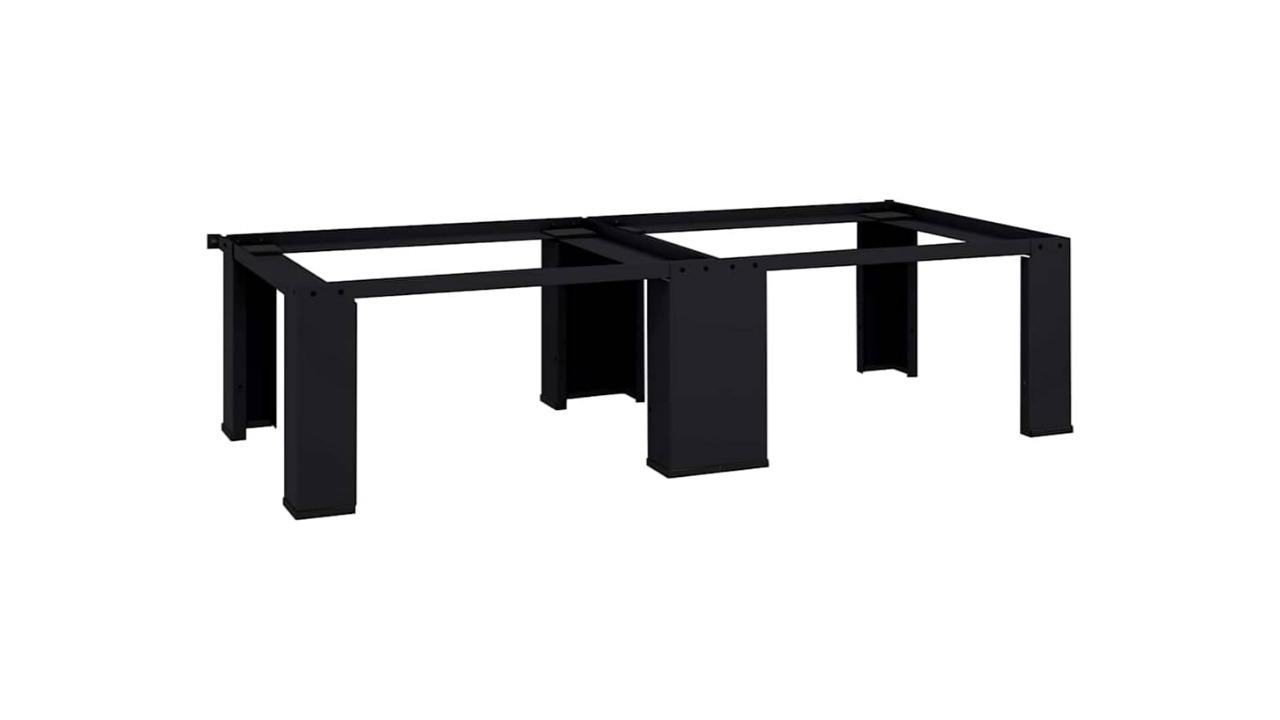 vidaXL 2 Piece 127 x 54.5 x 32.5cm Steel Washing Machine Pedestal - Black