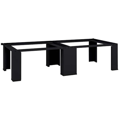 vidaXL 2 Piece 127 x 54.5 x 32.5cm Steel Washing Machine Pedestal - Black