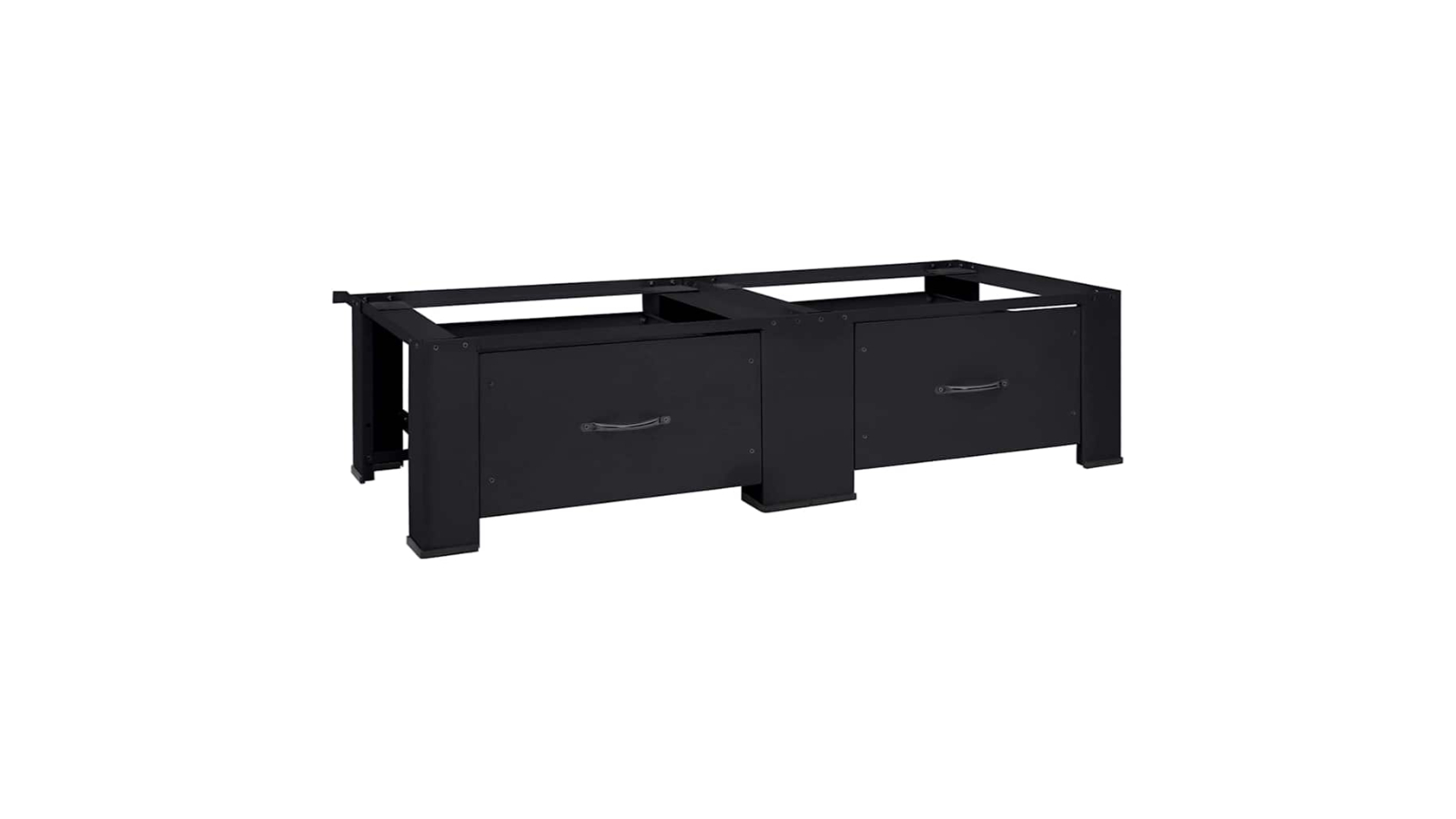 vidaXL 2 Piece Black Steel 127 x 54.5 x 32.5cm Washing Machine Pedestal