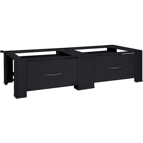 vidaXL 2 Piece Black Steel 127 x 54.5 x 32.5cm Washing Machine Pedestal