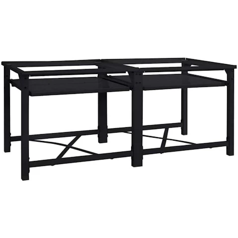 vidaXL 2 Piece 120 x 56 x 52cm Steel Washing Machine Pedestal - Black