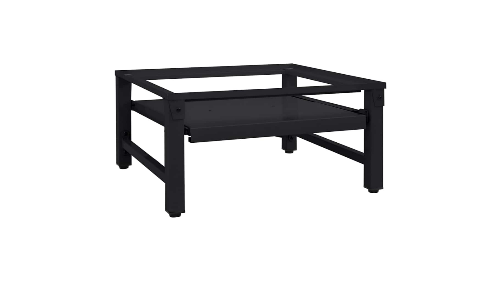 vidaXL 62 x 60.5 x 32.5cm Steel Washing Machine Pedestal - Black