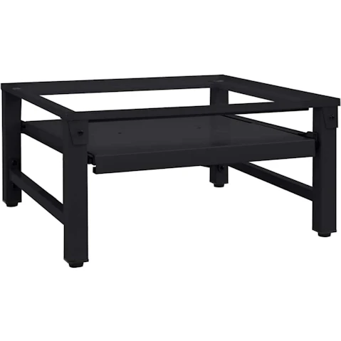 vidaXL 62 x 60.5 x 32.5cm Steel Washing Machine Pedestal - Black