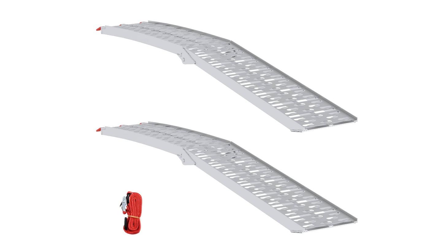 vidaXL 2 Piece Silver Aluminium Foldable Motorcycle Ramp