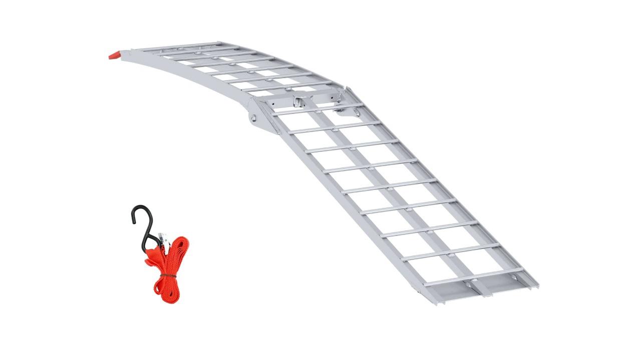 vidaXL Silver Aluminium Folding Motorcycle Ramp - 180 x 28 x 5cm