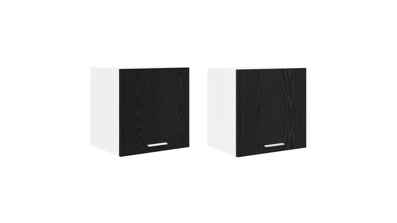 vidaXL Black Oak/White 2 Piece Hanging Cabinet - 40 x 31 x 40cm