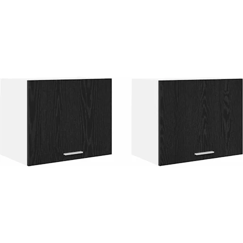 vidaXL Black Oak/White 2 Piece Hanging Cabinet - 50 x 31 x 40cm
