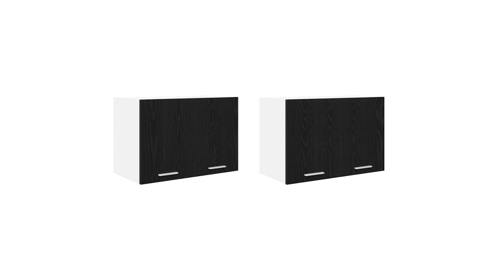 vidaXL Black Oak/White 2 Piece Hanging Cabinet - 60 x 31 x 40cm