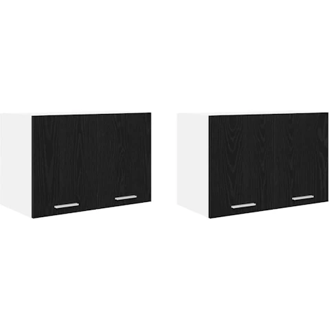vidaXL Black Oak/White 2 Piece Hanging Cabinet - 60 x 31 x 40cm