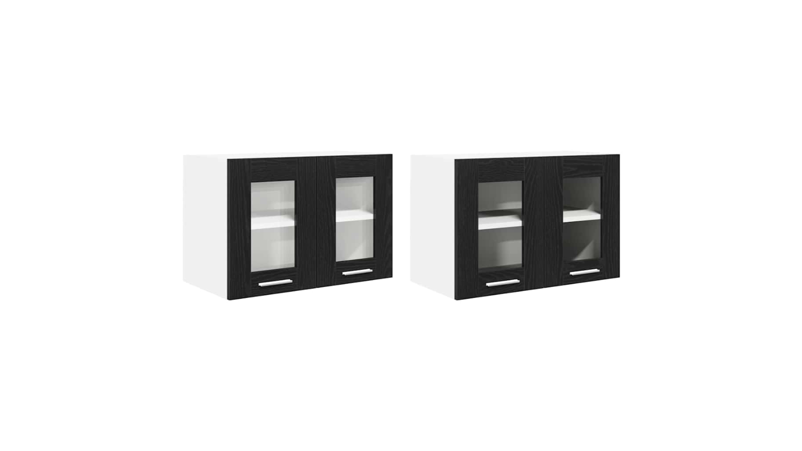 vidaXL Engineered Wood Black Oak 2 Piece Hanging Cabinet - 60 x 31 x 40cm