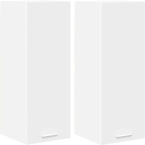 vidaXL White Engineered Wood 2 Piece Hanging Cabinet - 30 x 31 x 80cm