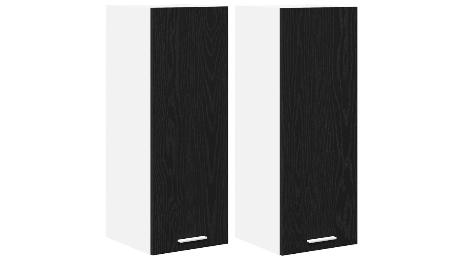 vidaXL Black Oak/White 2 Piece Hanging Cabinet - 30 x 31 x 80cm