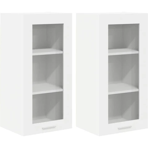 vidaXL 40 x 31 x 80cm 2 Piece Engineered Wood Hanging Cabinet - White