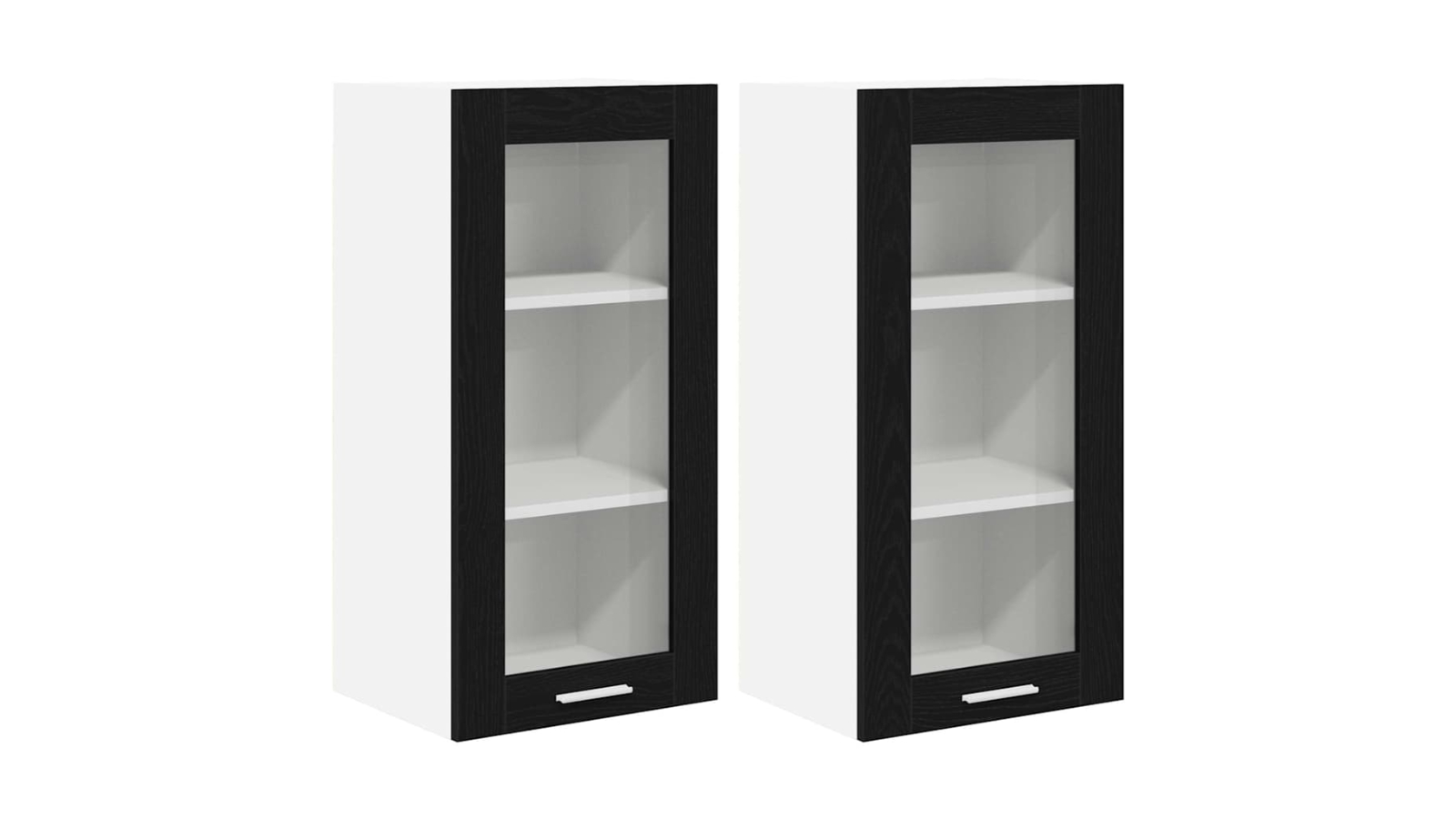 vidaXL 40 x 31 x 80cm 2 Piece Engineered Wood Hanging Cabinet - Black Oak
