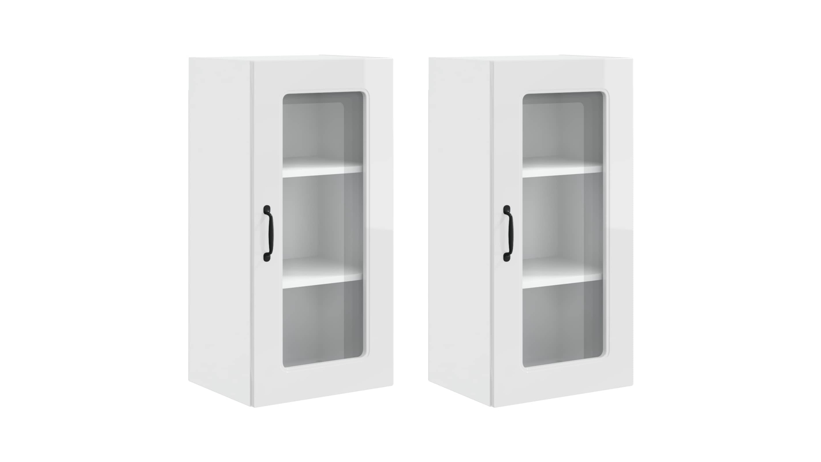 vidaXL 2 Piece High Gloss White Kalmar Dishwasher Panel - 40 x 31 x 80cm