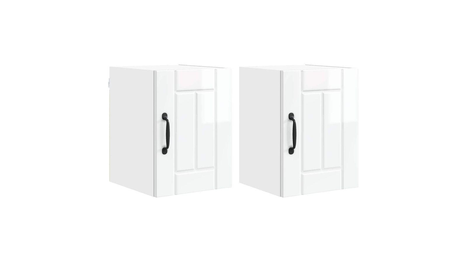 vidaXL 2 Piece High Gloss White Lucca Dishwasher Panel - 30 x 31 x 40cm