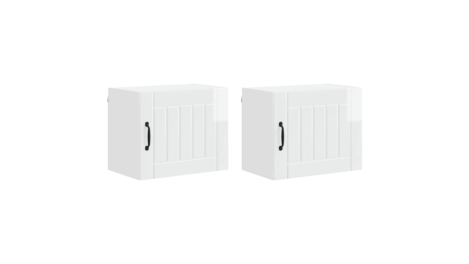 vidaXL 2 Piece High Gloss White Lucca Dishwasher Panel - 50 x 31 x 40cm