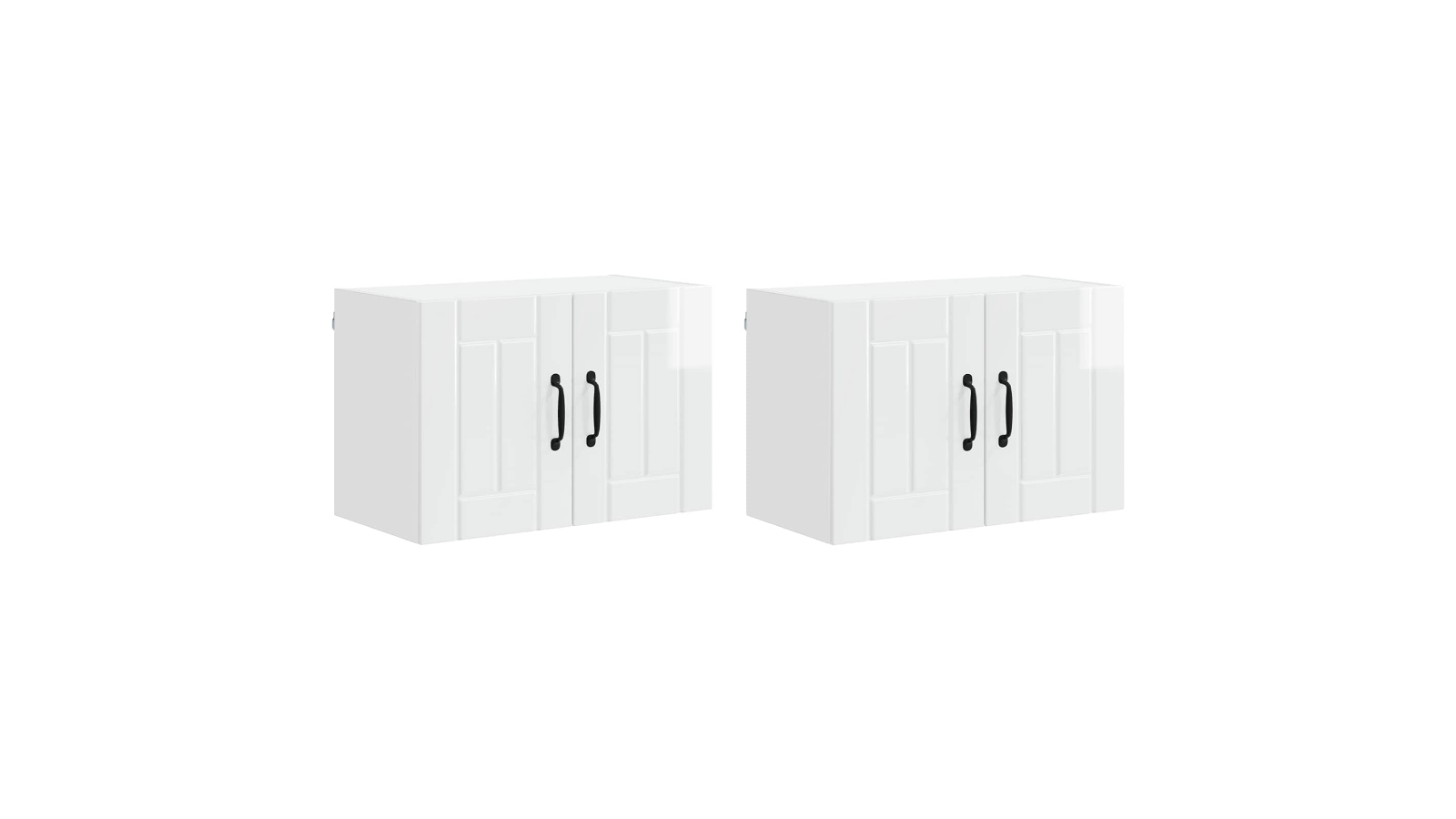 vidaXL 2 Piece High Gloss White Lucca Wall-Mounted Kitchen Cabinet