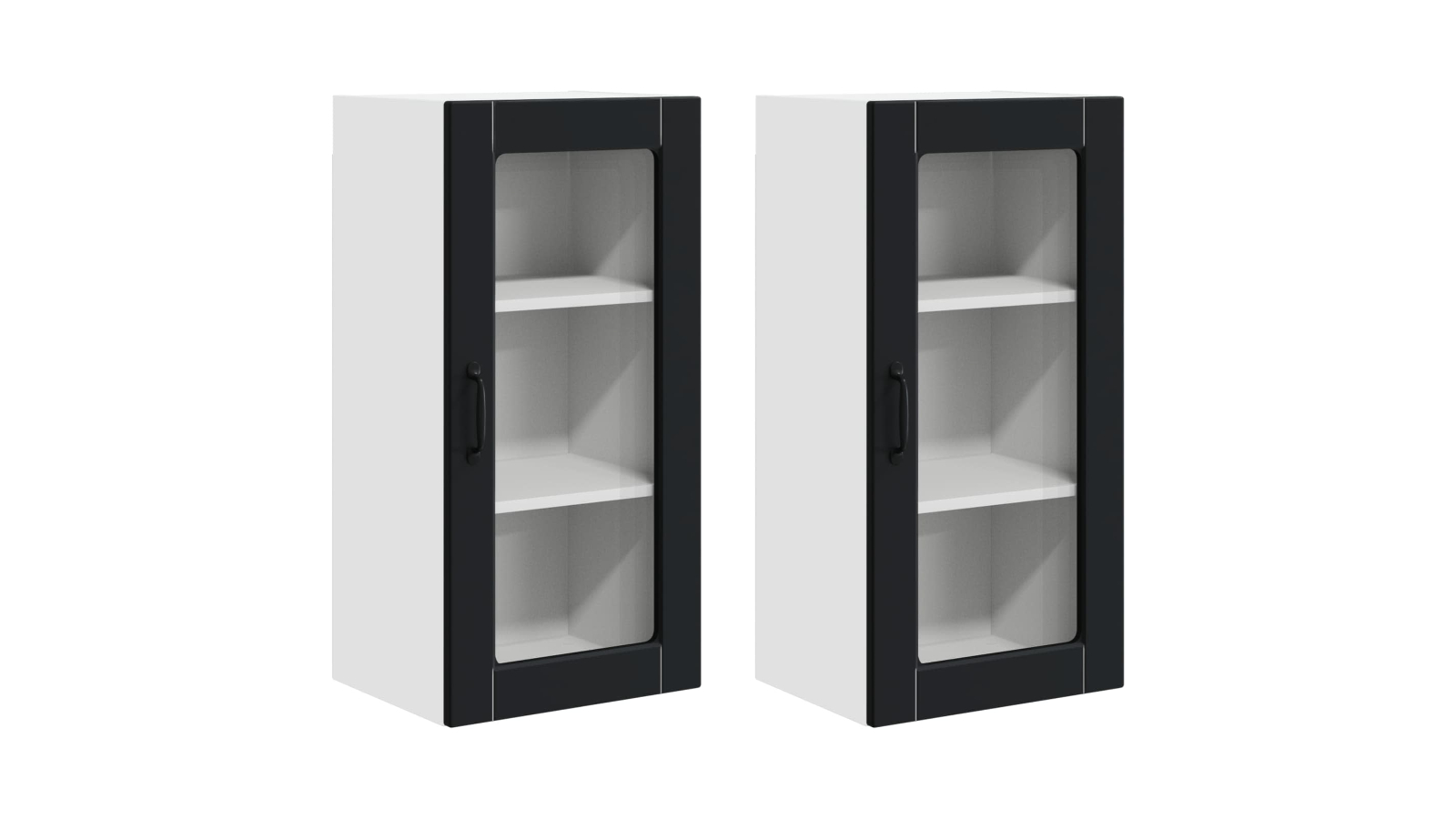vidaXL 2 Piece Black Lucca Dishwasher Panel - 40 x 31 x 80cm