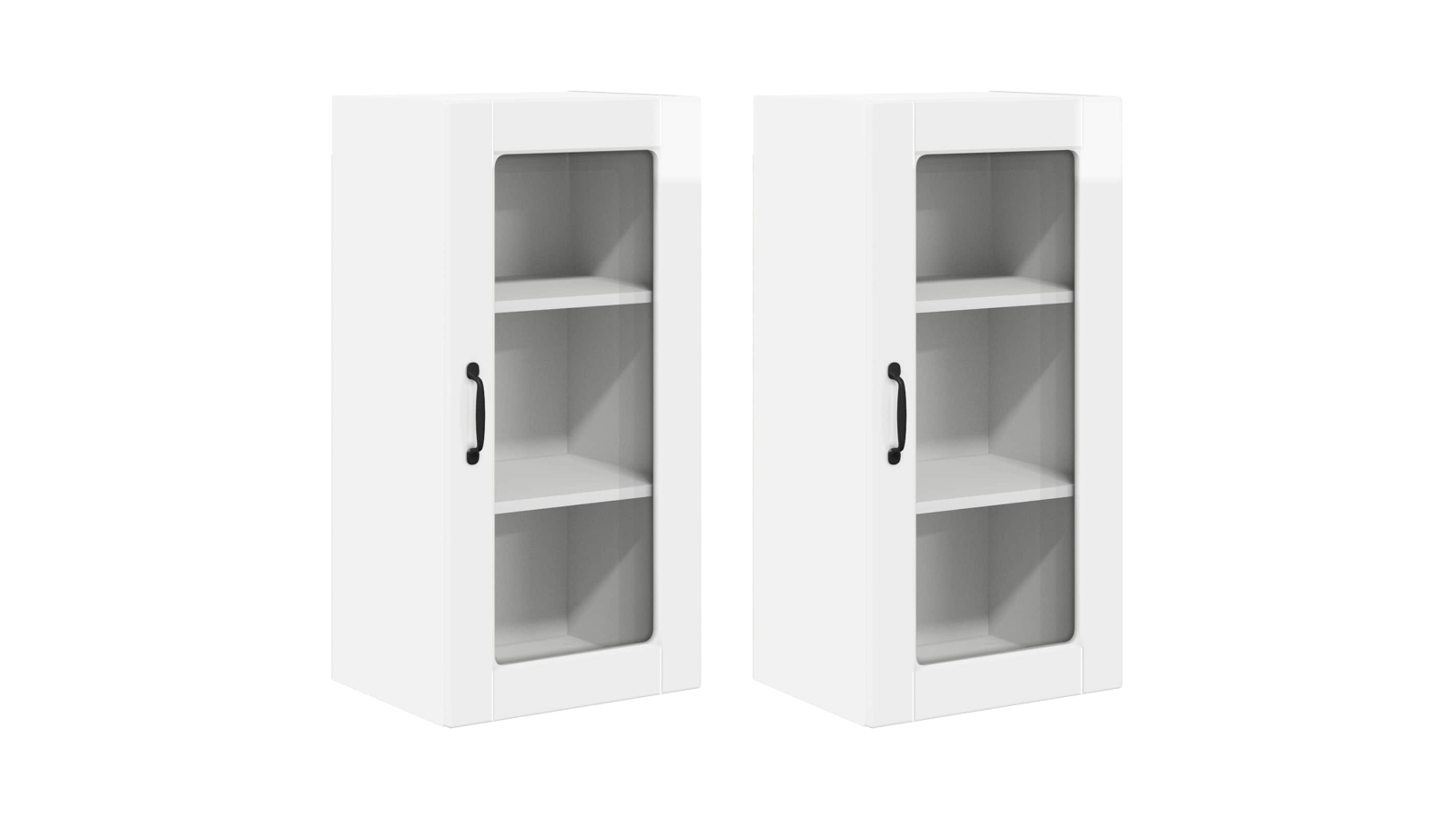 vidaXL 2 Piece High Gloss White Lucca Dishwasher Panel - 40 x 31 x 80cm