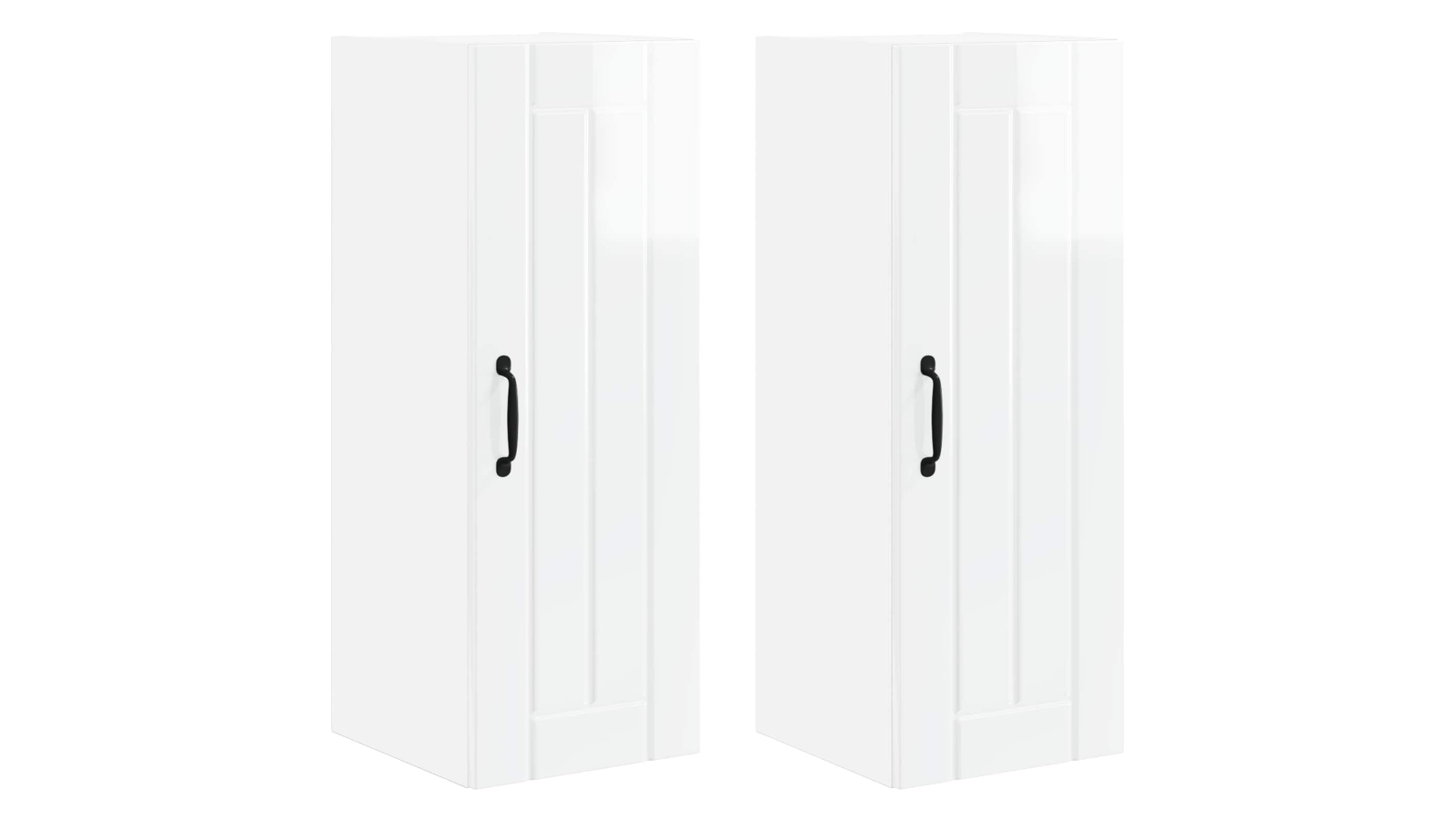 vidaXL 2 Piece High Gloss White Lucca Dishwasher Panel - 30 x 31 x 80cm
