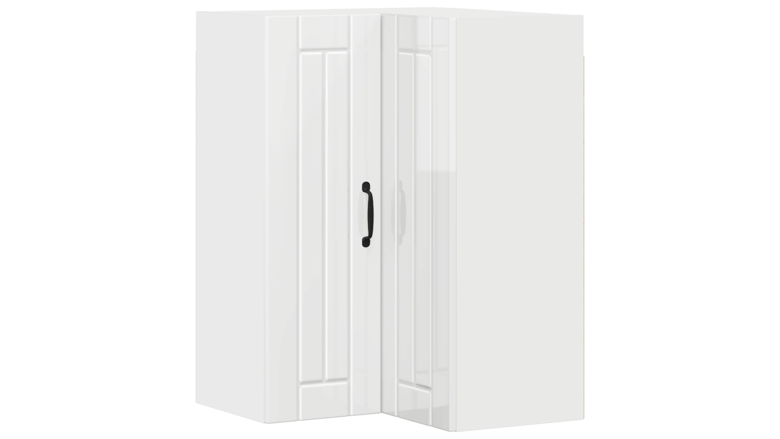 vidaXL High Gloss White 57 x 57 x 80cm Lucca Wall Corner Cabinet