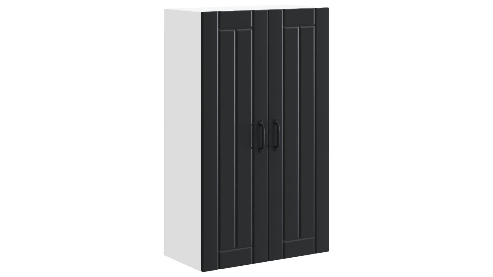 vidaXL Black Engineered Wood 60 x 31 x 100cm Lucca Wall Glass Cabinet