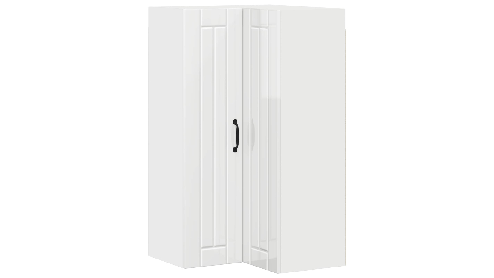 vidaXL High Gloss White Lucca Wall Corner Cabinet - 57 x 57 x 100cm