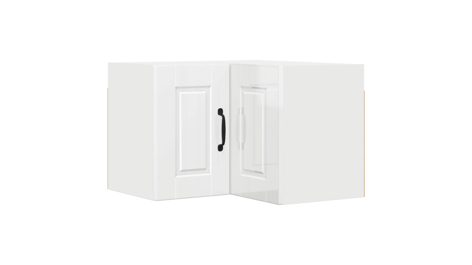 vidaXL High Gloss White Porto Wall Corner Cabinet - 57 x 57 x 40cm