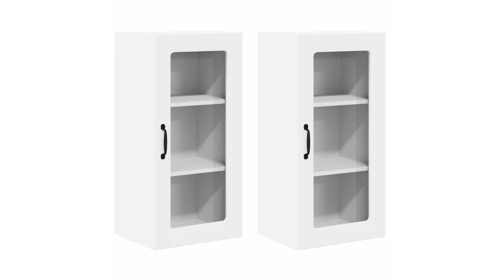 vidaXL 2 Piece White Engineered Wood Porto Wall Cabinet - 40 x 31 x 80cm