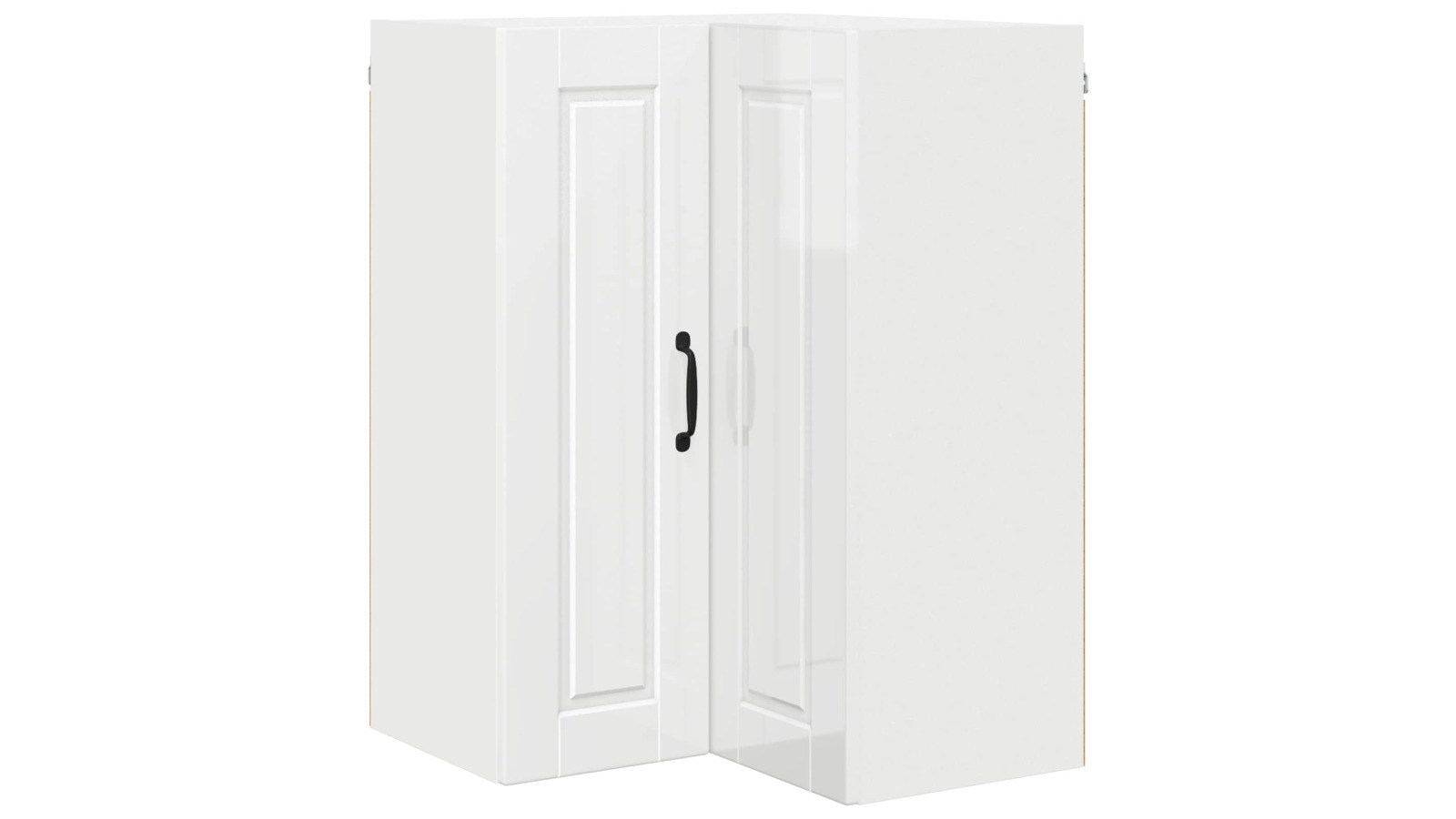 vidaXL High Gloss White Porto Wall Corner Cabinet - 57 x 57 x 80cm