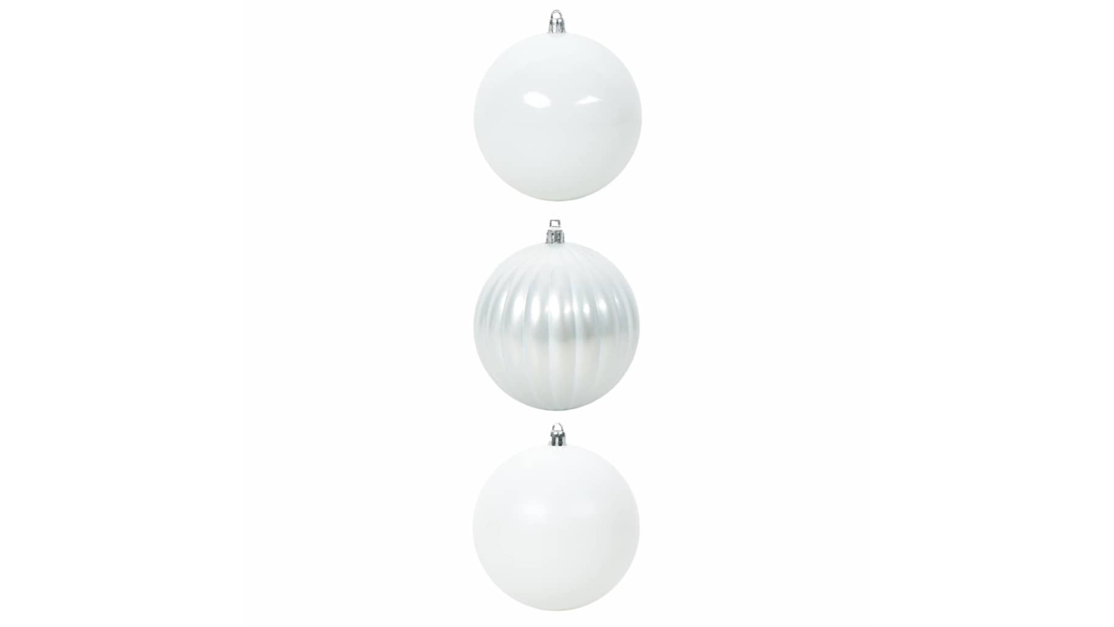 vidaXL 3 Piece XX-Large Christmas Bauble Set - White