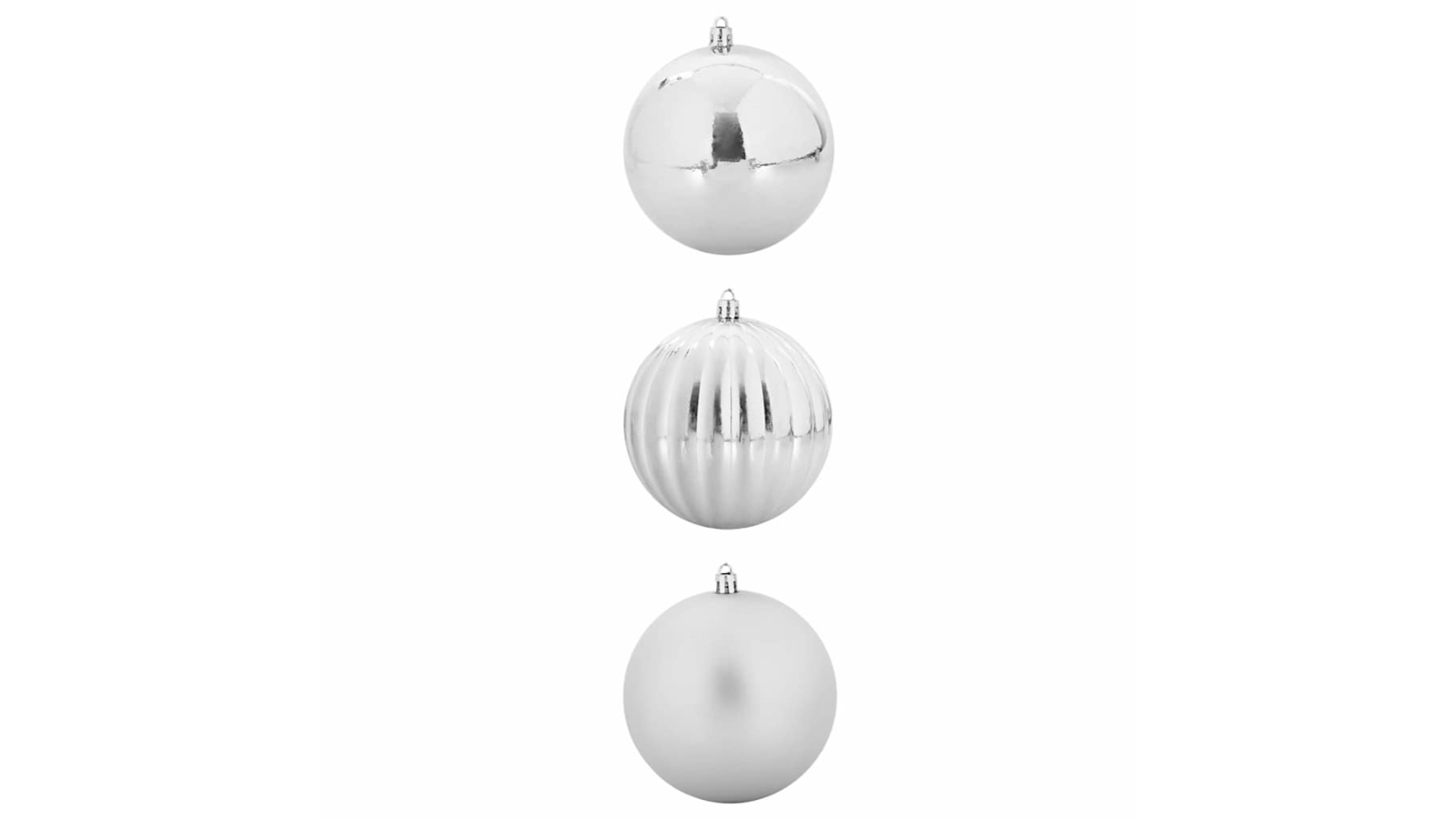 vidaXL Set of 3 Silver Christmas Bauble - XX-Large