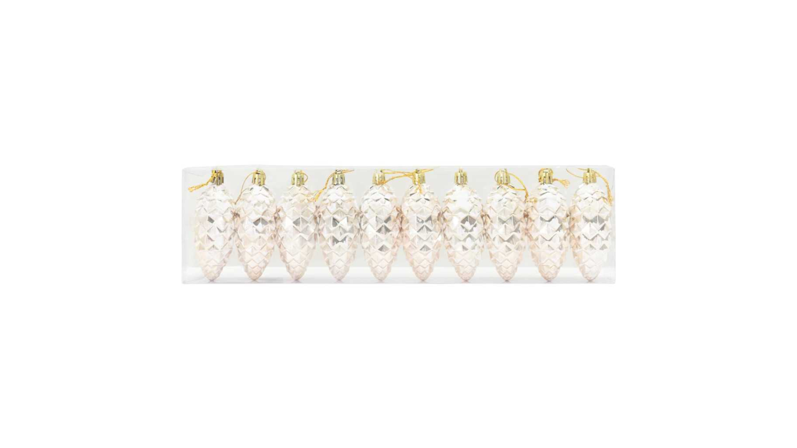 vidaXL 40 Piece Christmas Pine Cone Ball - Champagne