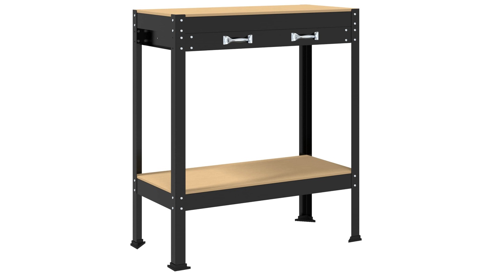 vidaXL Engineered Wood and Black Metal 80 x 40 x 91cm Workbench