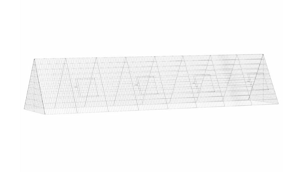 vidaXL Silver Galvanised Steel Rabbit Hutches - 430 x 100 x 85cm