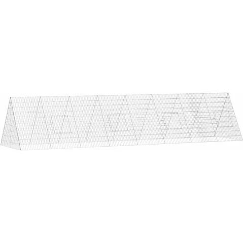 vidaXL Silver Galvanised Steel Rabbit Hutches - 430 x 100 x 85cm