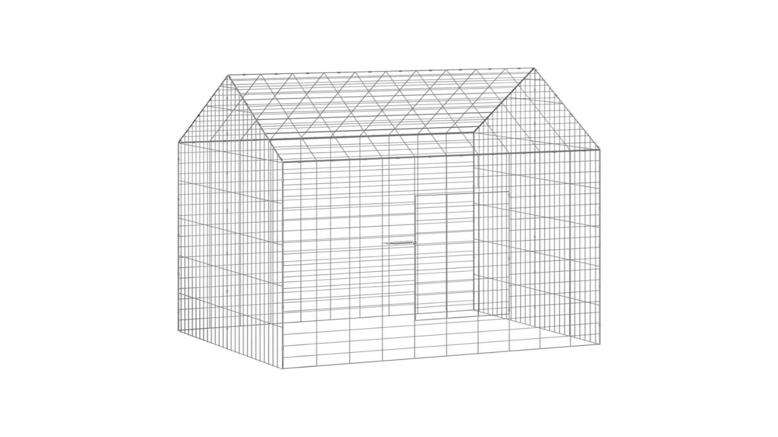 vidaXL Silver Galvanised Steel Modern Rabbit Cage - 100 x 78 x 78cm