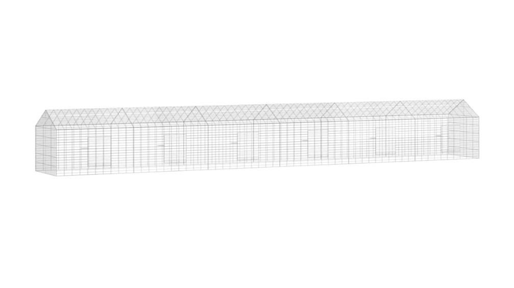 vidaXL Silver Galvanised Steel Modern Rabbit Cage - 600 x 78 x 78cm