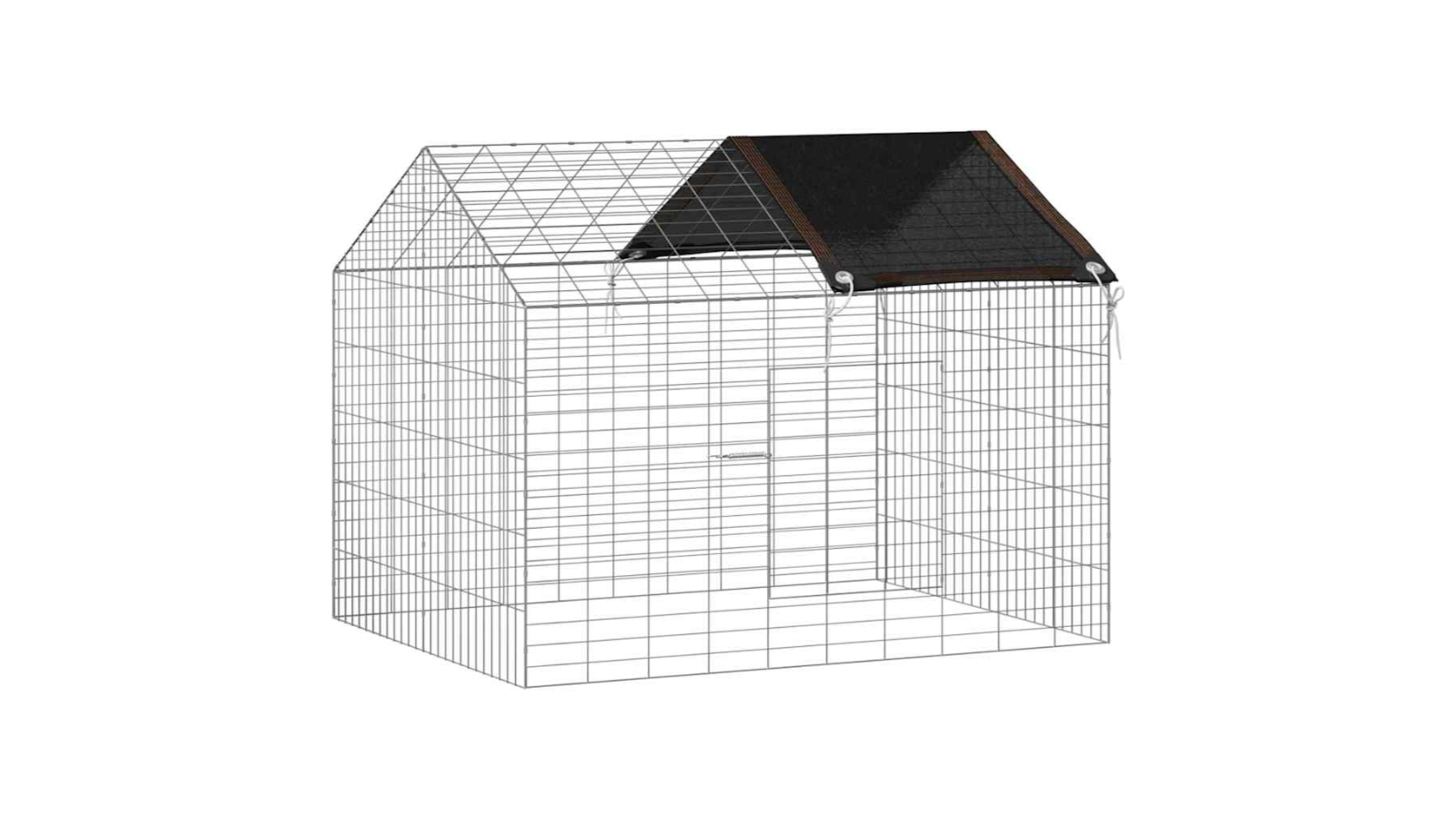 vidaXL Silver Galvanised Steel Rabbit Cage - 100 x 78 x 78cm