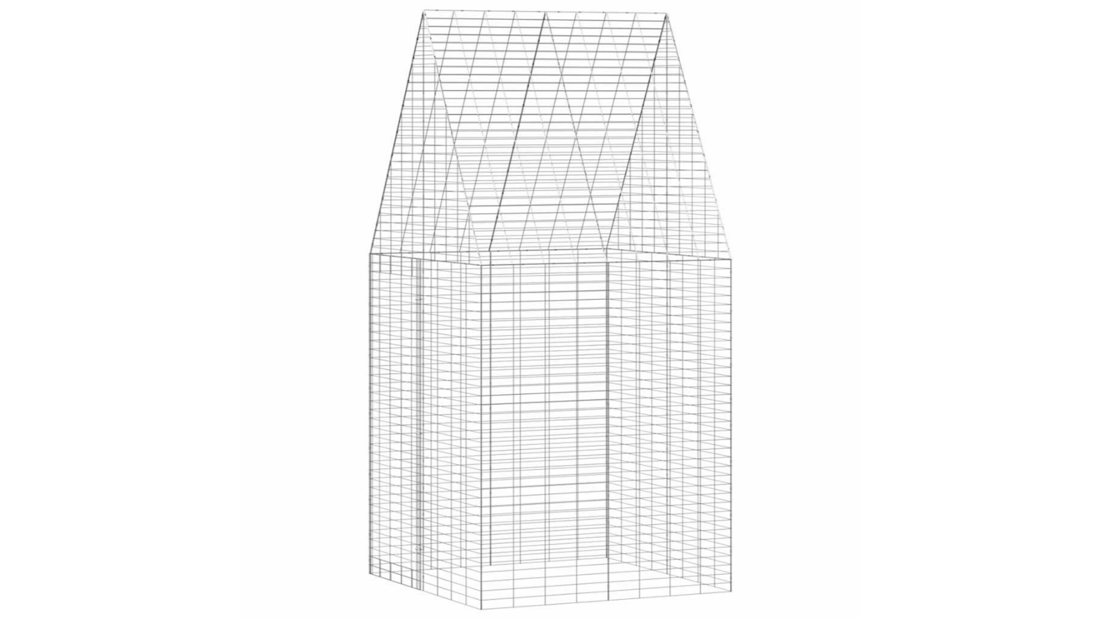 vidaXL Silver Galvanised Steel Outdoor Rabbit Cage - 100 x 100 x 210cm