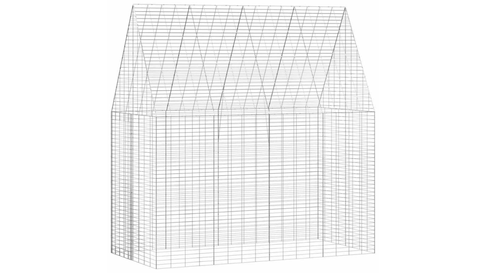 vidaXL Silver Galvanised Steel Outdoor Rabbit Cage - 200 x 100 x 210cm
