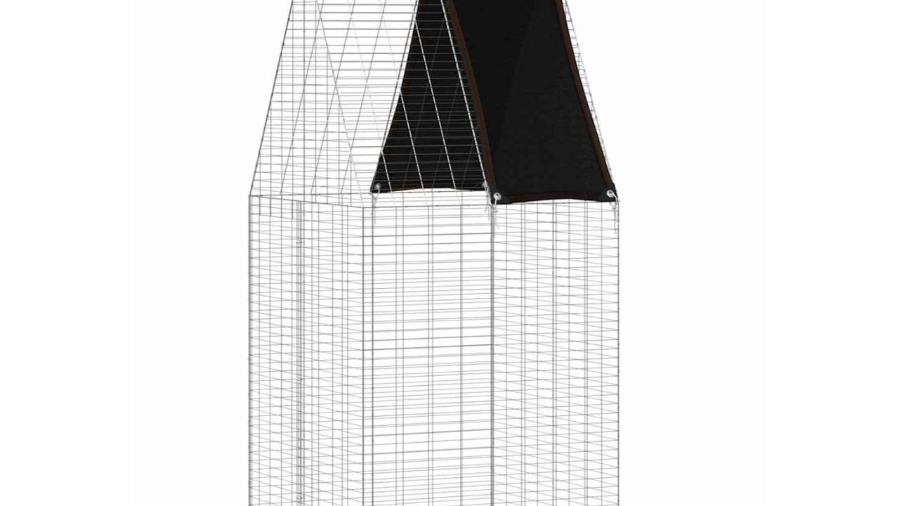vidaXL Silver Galvanised Steel Rabbit Cage - 100 x 100 x 210cm