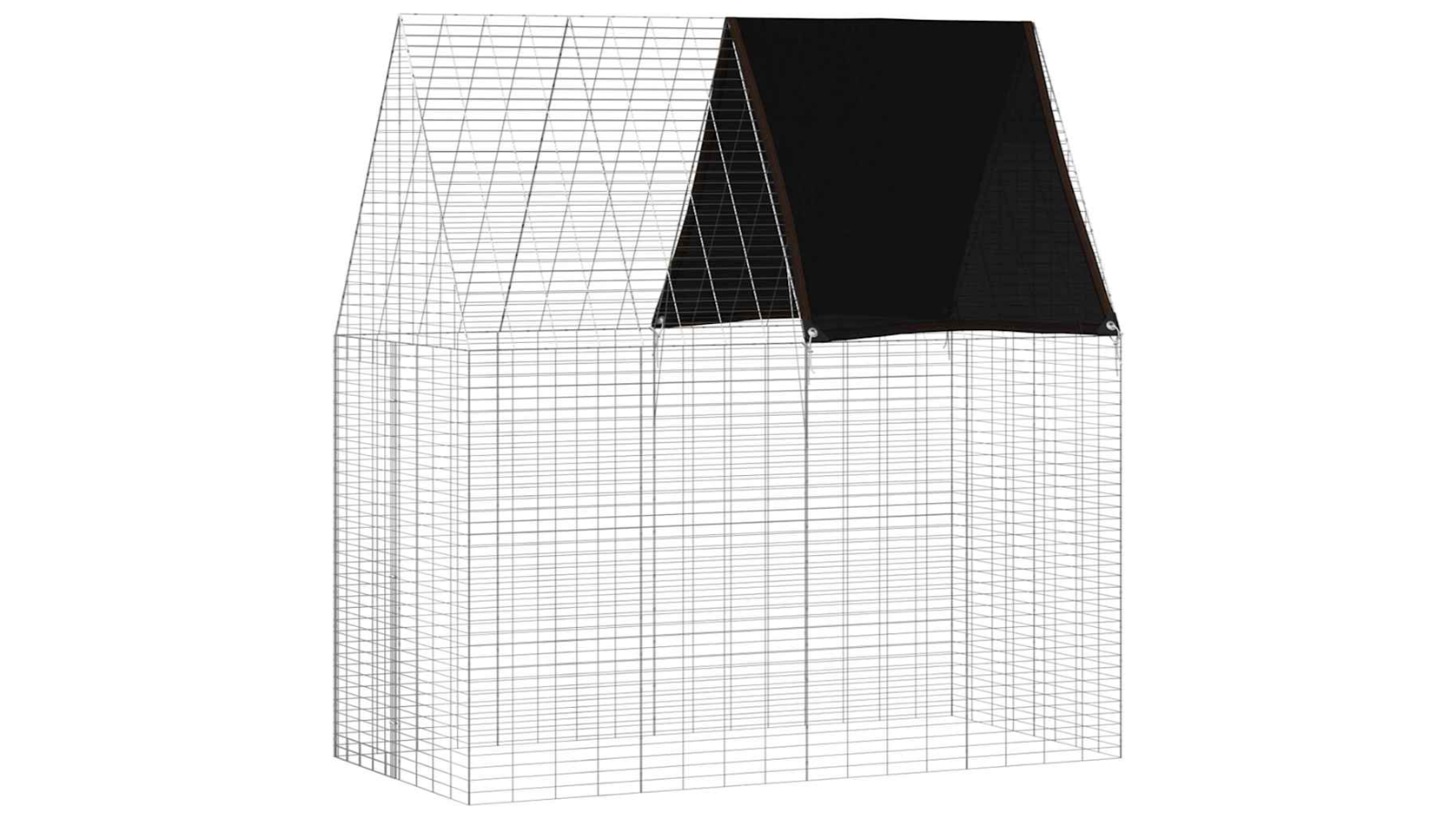 vidaXL Silver Galvanised Steel Rabbit Cage - 200 x 100 x 210cm