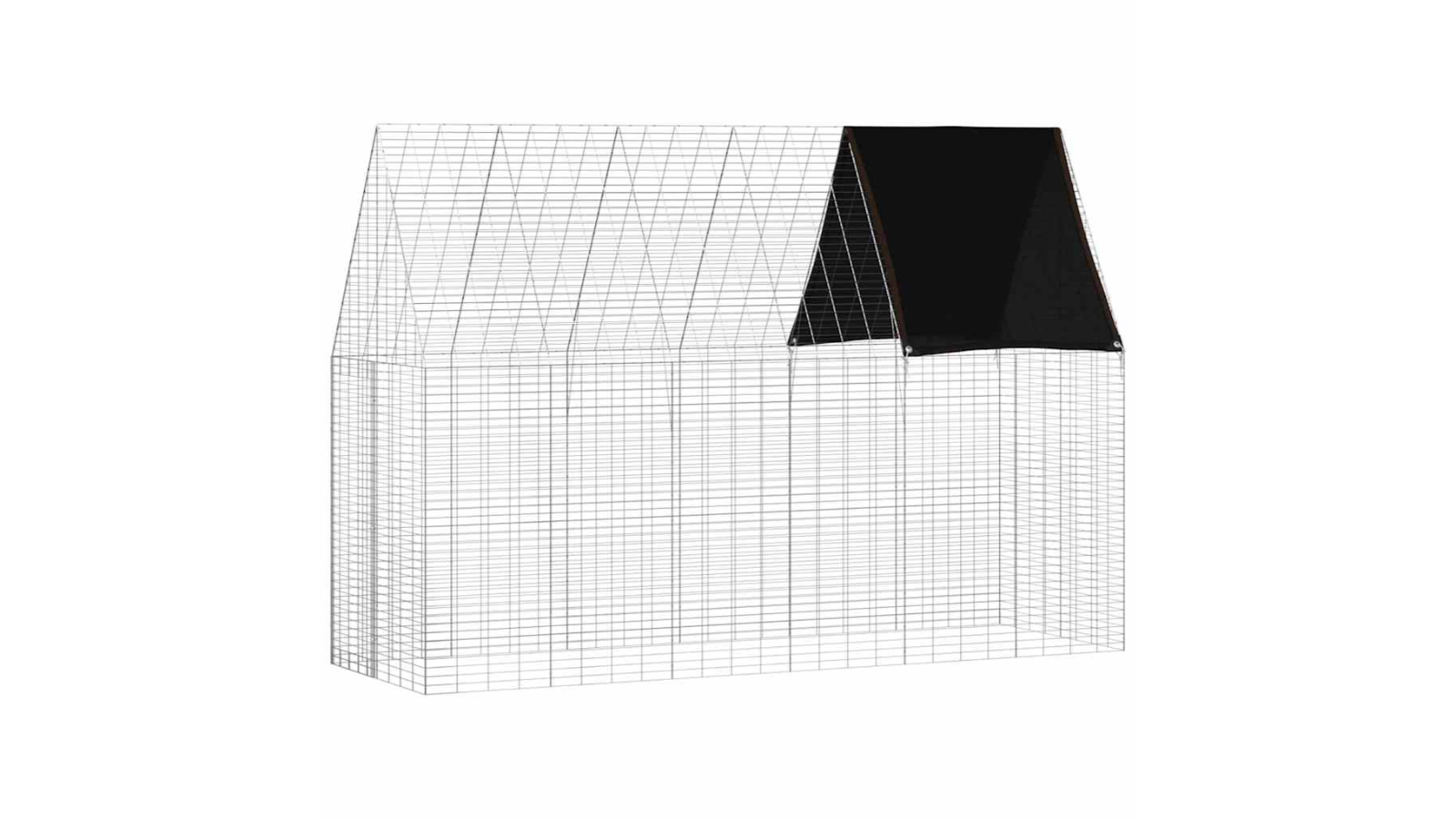 vidaXL Silver Galvanised Steel Rabbit Cage - 300 x 100 x 210cm