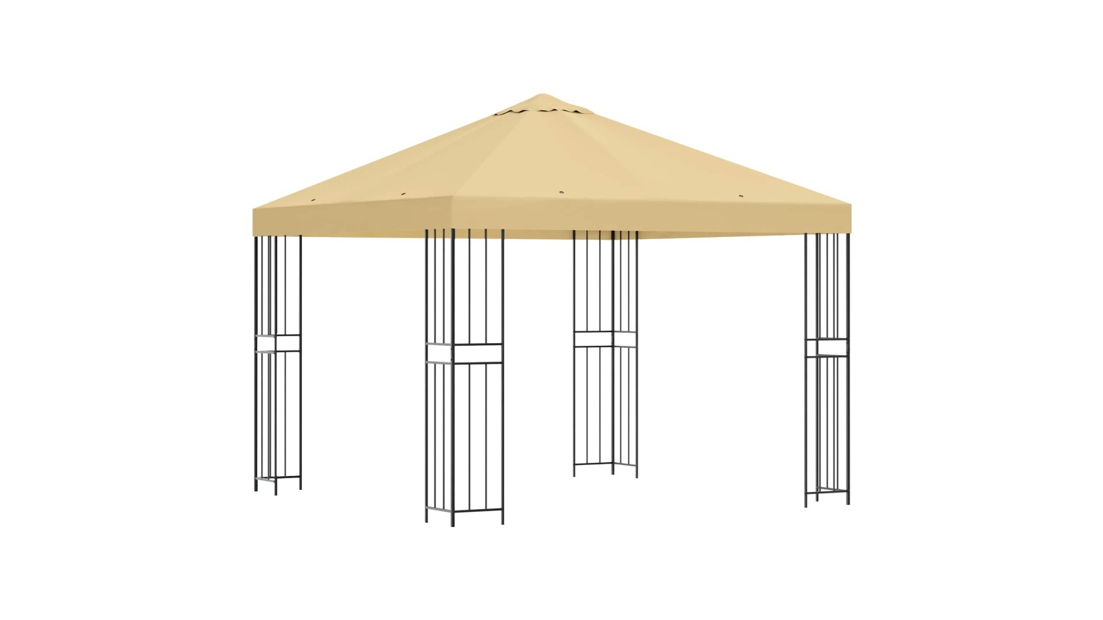 vidaXL Cream Polyester and Steel 190gsm Gazebo - 3 x 3m