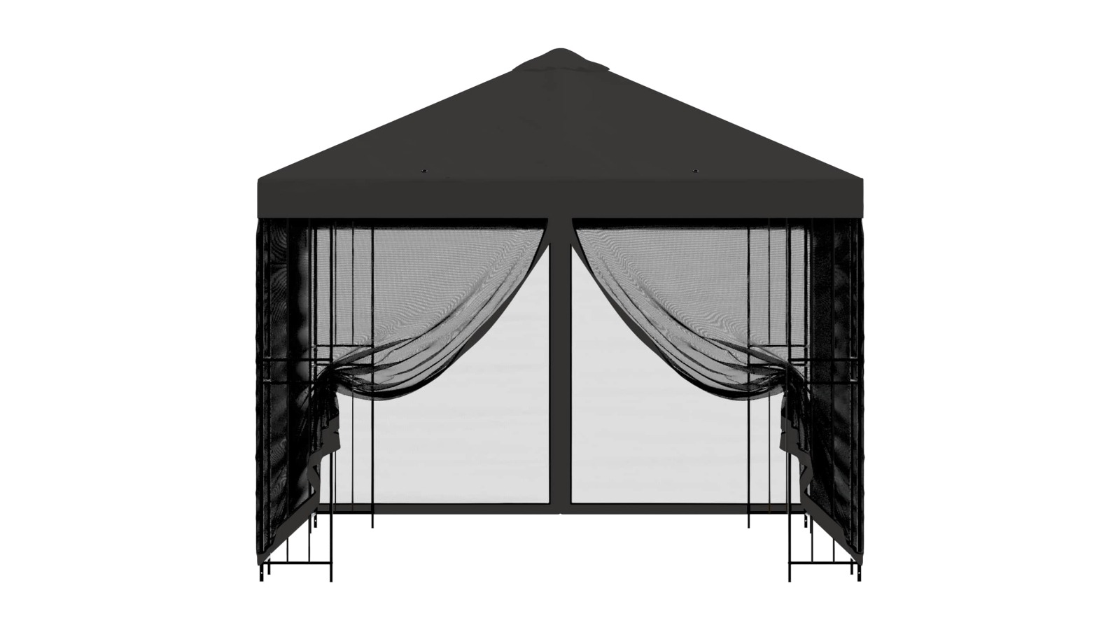 vidaXL 3 x 3m Fabric Garden Gazebo with Sidewall - Anthracite