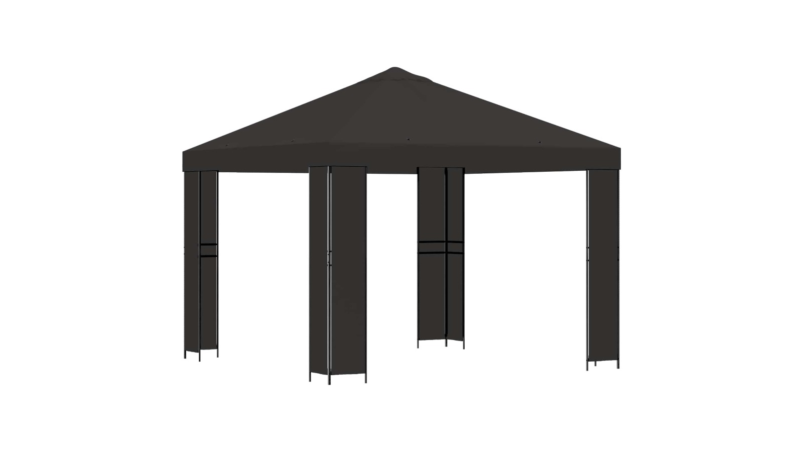 vidaXL Anthracite Polyester and Steel Gazebo - 3 x 3m