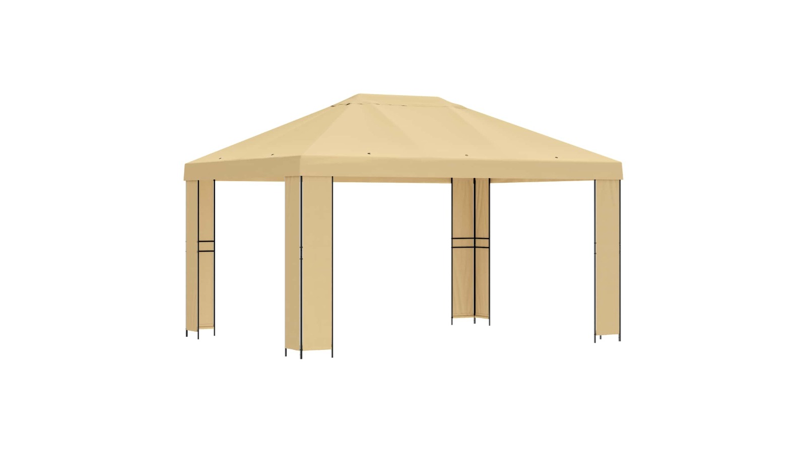 vidaXL Cream Polyester and Steel 190GSM Gazebo - 4 x 3m