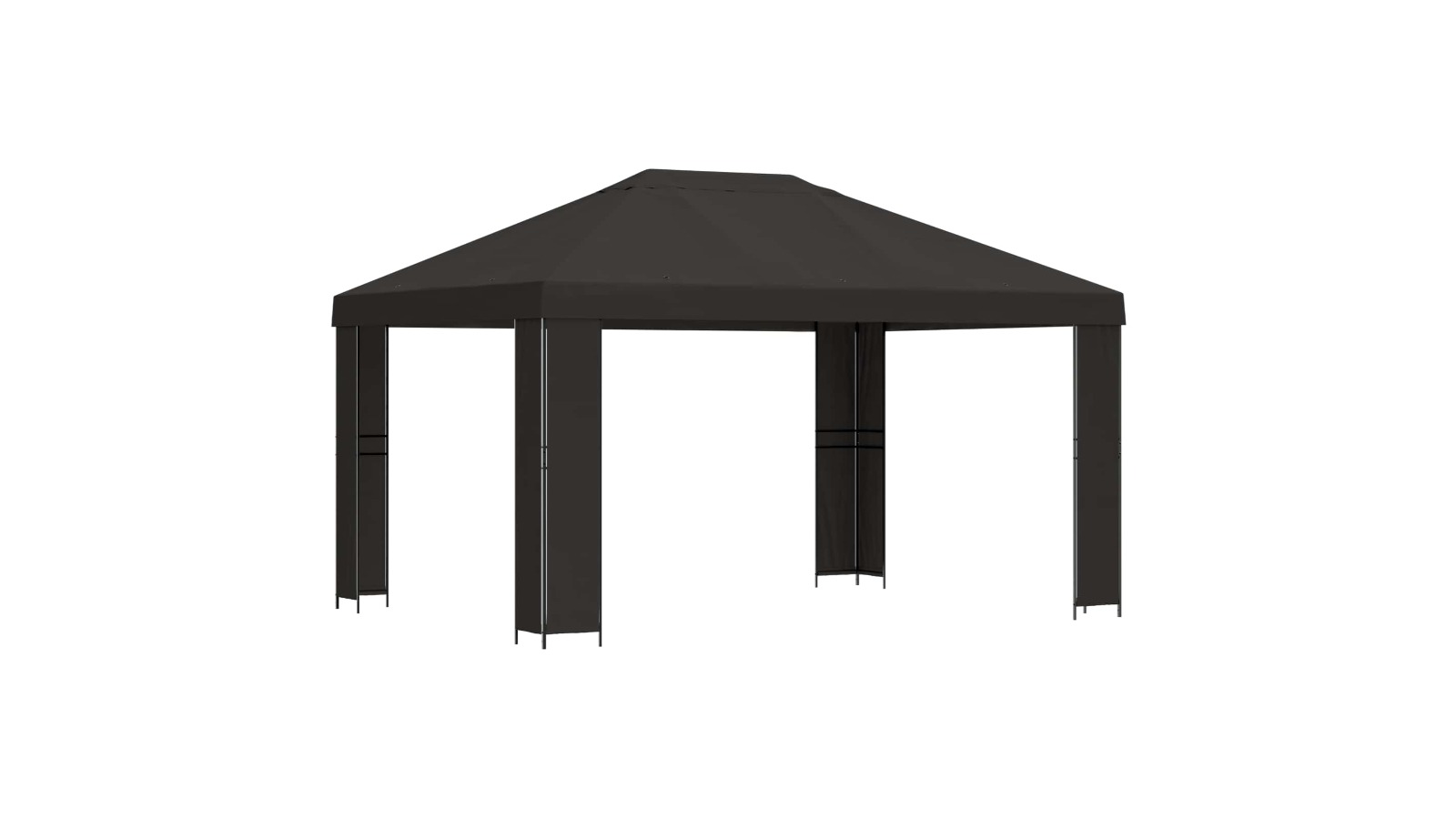 vidaXL Anthracite Polyester and Steel 190GSM Gazebo - 4 x 3m